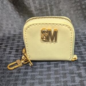 Pale Yellow Mini SM Monogram Steve Madden Keychain Coin Pouch.